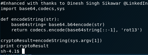 Fristileaks Privesc - The cryptpass.py script