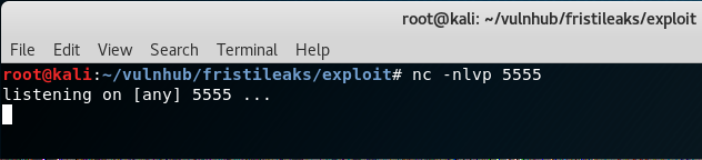 Fristileaks Web Exploitation - Establish a netcat listener