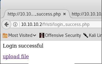 Fristileaks Web Recon - Successful login