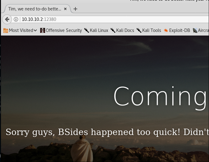 Stapler Vulnhub Target Discovery - Web server TCP port 12380