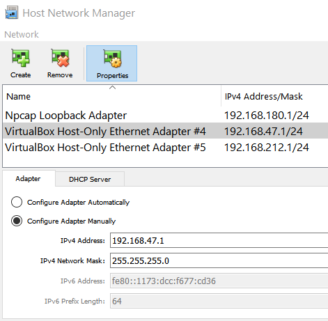 Vulnhub Wintermute - VirtualBox Setup - Add New Host-Only Adapter