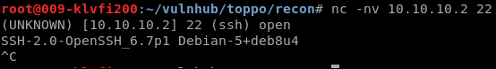 Toppo Agressive Scanning - Connecting to SSH via netcat